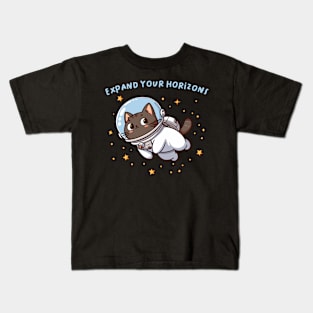 expand your horizons - space cat Kids T-Shirt